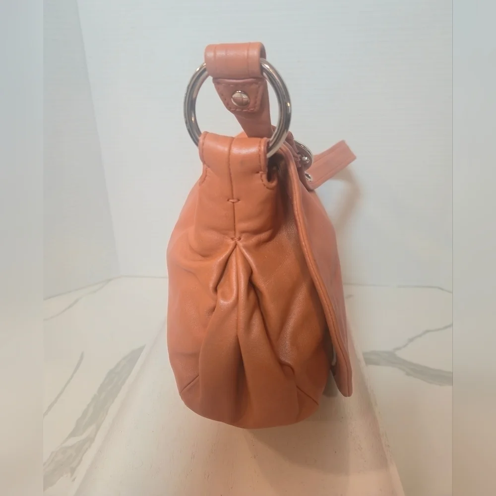 Coach Saddlebag Hobo Genuine Leather Burnt Orange Tangerine Shoulder Bag